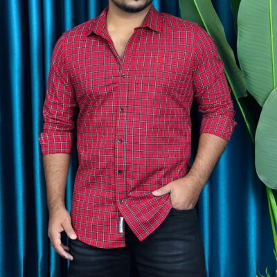 Comfortable Pure Cotton Check Shirt For Men