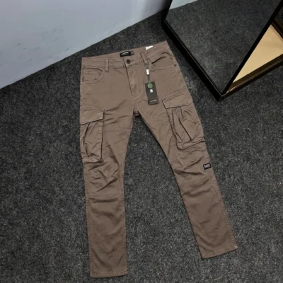Stylish Kaizer Cotton Fabric 6 Pocket Cargo Pant (Deep Khaki)