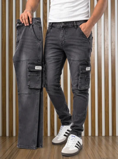 Stylish & Premium 6 Pocket Denim Cargo Pant