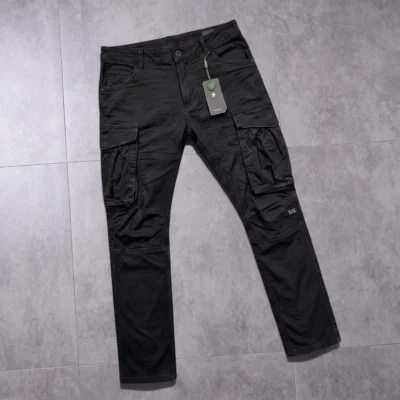 Stylish Kaizer Cotton Fabric 6 Pocket Cargo Pant (Black)