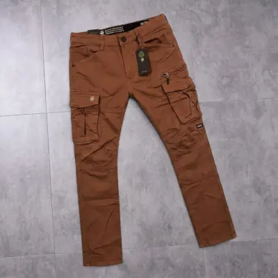 Stylish Kaizer Cotton Fabric 6 Pocket Cargo Pant (Rust)